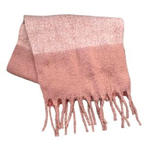 Maurices Pink Colorblock Fringe Scarf